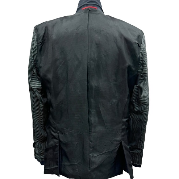 Hugo Boss Blazer Mens 44R Navy Blue Plaid Wool Sport Coat Jacket - Picture 5 of 16